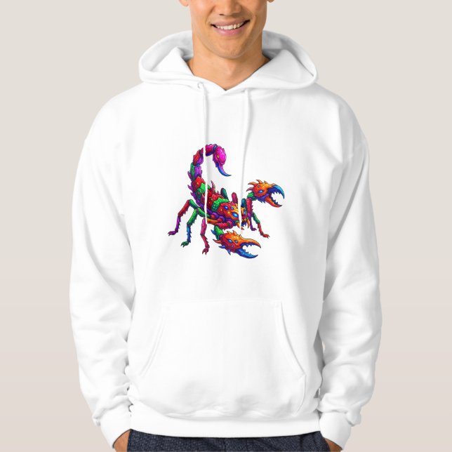 Veste À Capuche Explosion de Scorpion Néon (Devant)