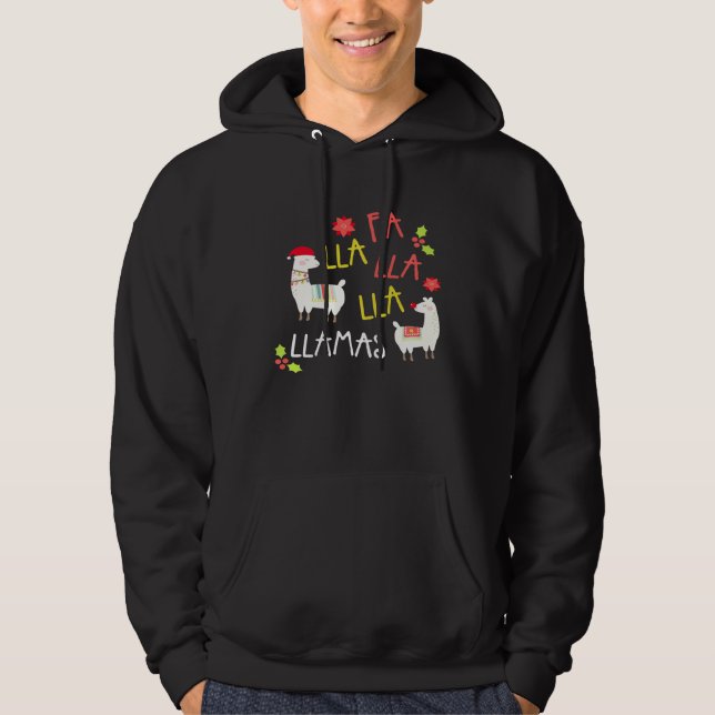 Veste À Capuche Fa de Noël La Llama chante mignonne (Devant)