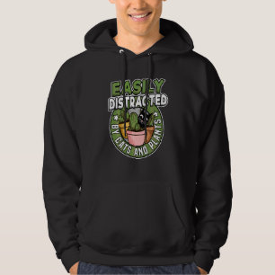 Veste À Capuche Facilement Distrait Par Chats Et Plante Garden Mom