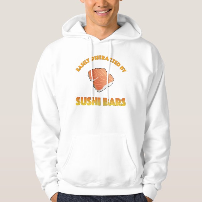 Veste À Capuche Facilement Distrait Par Les Bars À Sushi (Devant)