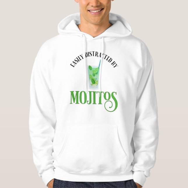 Veste À Capuche Facilement Distrait Par Les Mojitos (Devant)