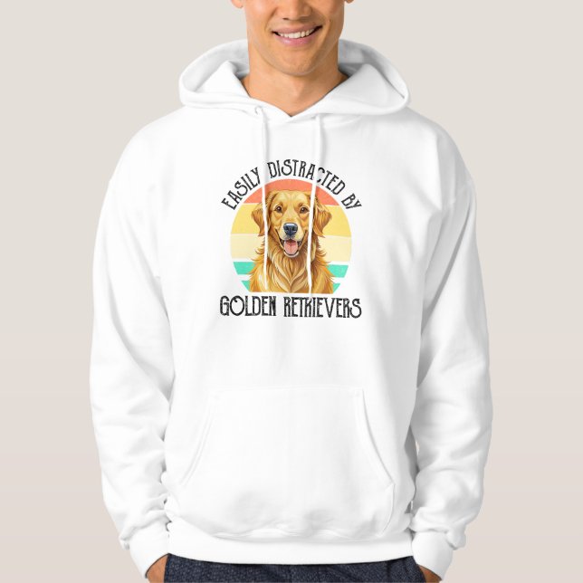 Veste À Capuche Facilement Distrait Par Les Retrievers D'Or (Devant)