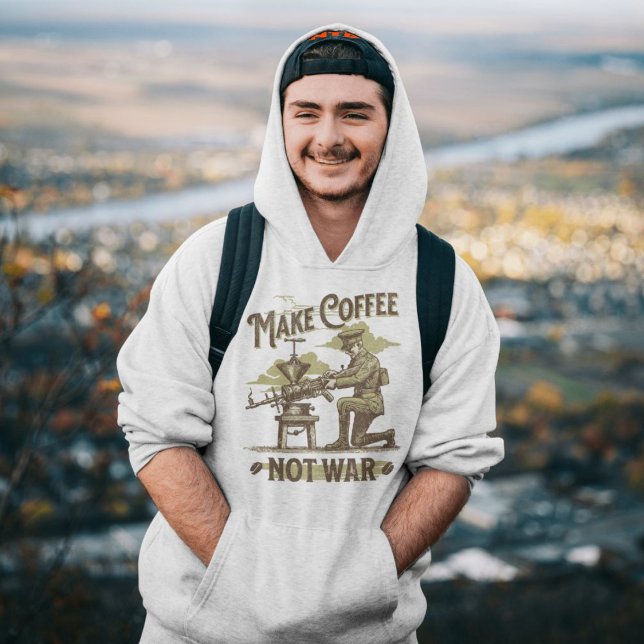 Veste À Capuche Faire du café Graphic artwork rétro (Modern retro artwork for coffee lovers. Men hoodies in grey background. New arrivals designed art.)