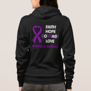 Veste À Capuche Faith Hope Courage Love...Fibro