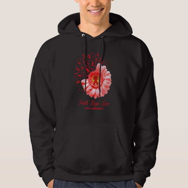 Veste À Capuche Faith Hope Love Sepsis Sensibilisation Survivant F (Devant)