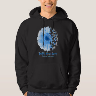 Veste À Capuche Faith Hope Love Sunflower Papillon Diabète Aware