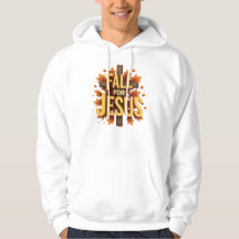 Fall For Jesus Cross avec Autumn Leaves Design