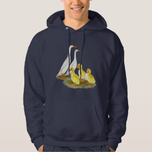 Veste À Capuche Famille de canards coureurs blancs