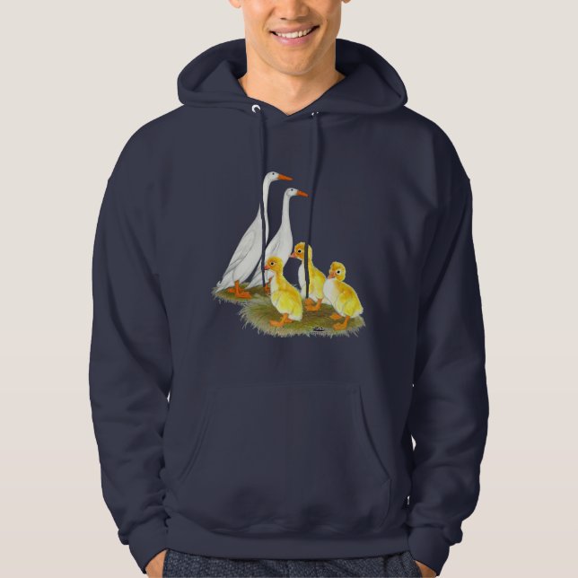 Veste À Capuche Famille de canards coureurs blancs (Devant)