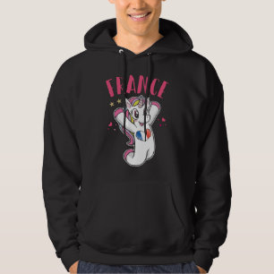 Veste À Capuche Fan de foot licorne avec drapeau coeur France