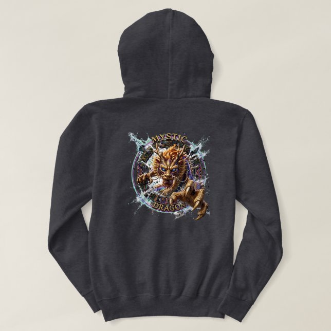 Veste À Capuche Fantaisie d'art du dragon d'eau mystique (Design dos)