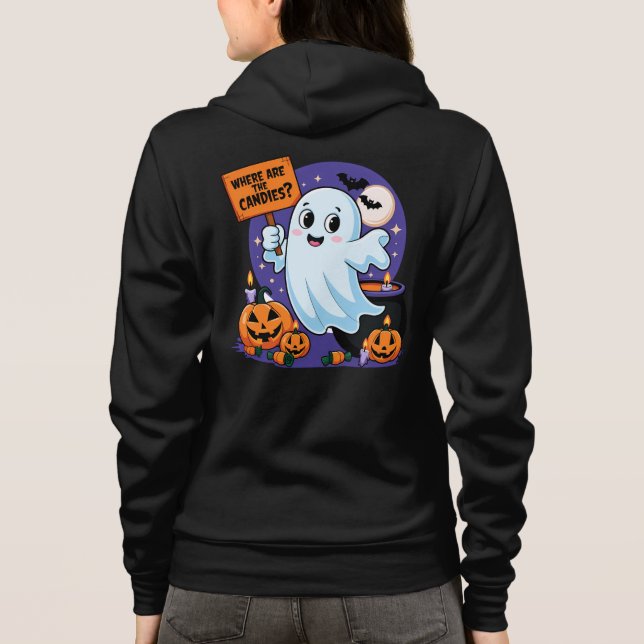 Veste À Capuche Fantôme halloween humour bonbon (Dos)