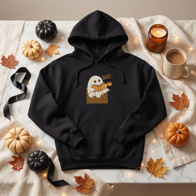 Veste À Capuche Fantôme Mignon Rétro Épouvantable Halloween (Retro Spooky Cute Ghost Halloween Hoodie)