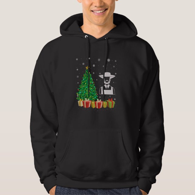 Veste À Capuche Farmer Noël Arbre Éclairage Santa Hat Farmer Noël (Devant)