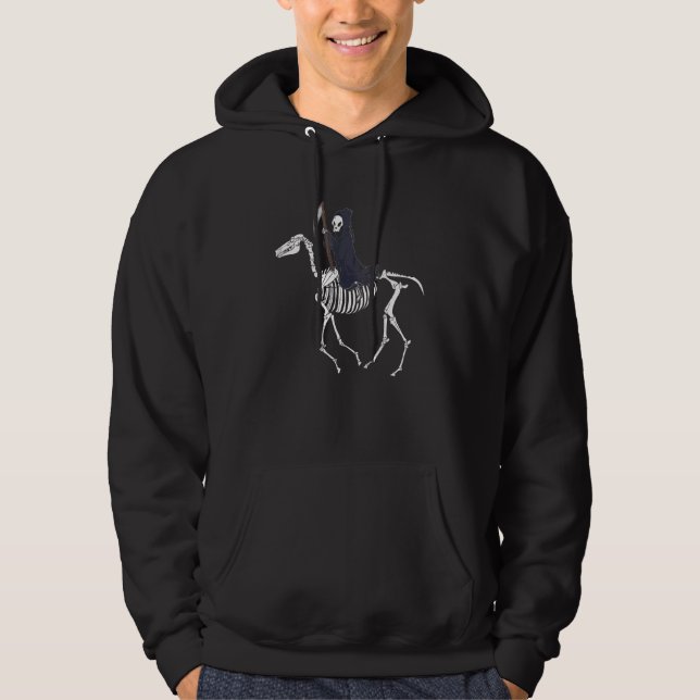 Veste À Capuche Faucheuse Grim Monter Un Squelette Effrayant Décès (Devant)
