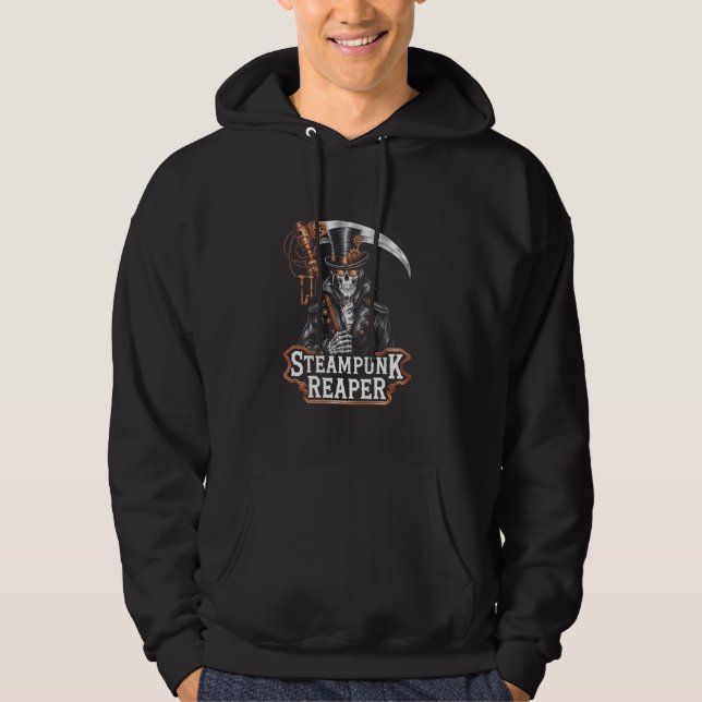 Veste À Capuche Faucheuse Steampunk Dieu de la Mort Rouages Haut-d (Devant)