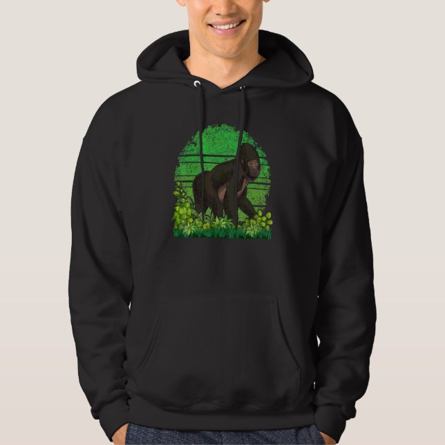 Veste À Capuche Faune Animal Singe Forêt Tropicale Singe Retro Gor (Devant)