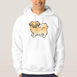Veste À Capuche Fawn Sable Tibétain Espagnol mignon chien de dessi