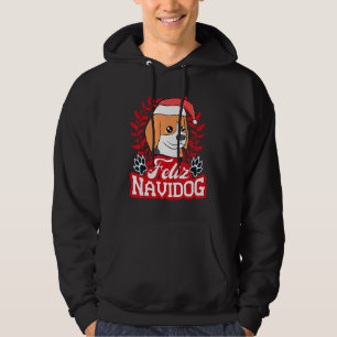 Veste À Capuche Feliz Navidog Navidad Beagle Santa Hat Joyeux Chri