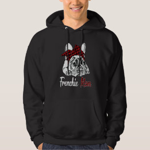Veste À Capuche Femme Frenchie Mom French Buldog Avec Red Plaid