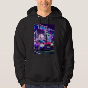 Veste À Capuche Femme Homme Nissan Skyline Gt-R R34 Vaporwave