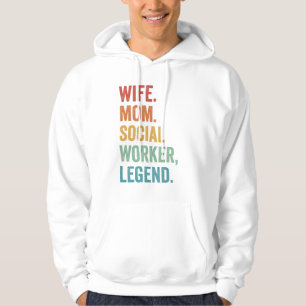 Veste À Capuche Femme papa Social Worker Légende Fête des mères Re