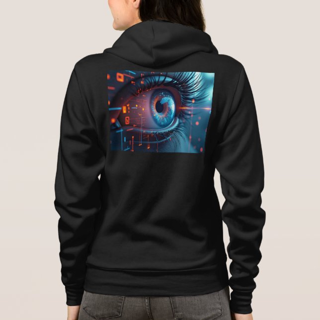Veste À Capuche femme Quantum Eye noir sweatshirt à capuche Bella (Dos)