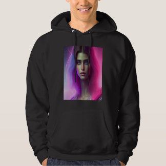 Veste À Capuche Femme Vibrante Néon Rose Cheveux Violets Regard On