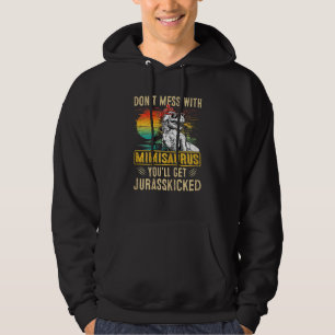 Veste À Capuche Femmes Fun Femmes Rétro Mimisaurus Dinosaur Rex Mo