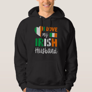 Veste À Capuche Femmes J'aime mon mari irlandais Drapeau irlandais