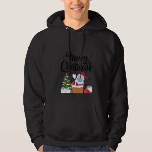 Veste À Capuche Femmes Joyeux Noël Masque drôle Noël Père Noël Cla
