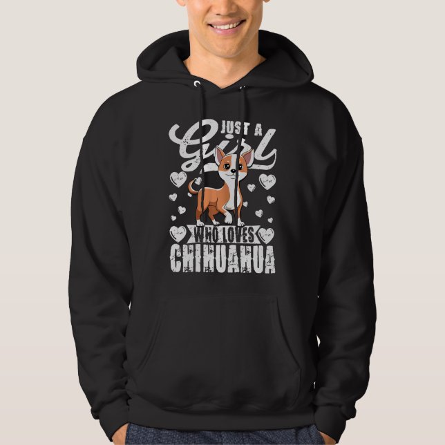 Veste À Capuche Femmes Juste Une Fille Qui Aime Le Chihuahua Pour  (Devant)