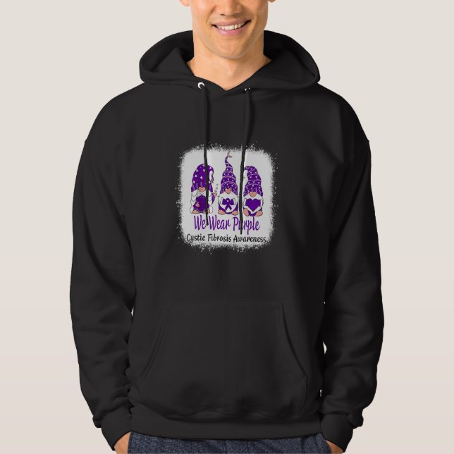 Veste À Capuche Femmes Nous Portons Violet Conscience de la fibros (Devant)