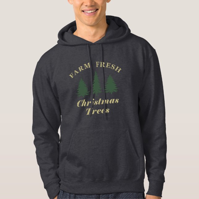 Veste À Capuche Ferme de pins de Noël frais (Devant)