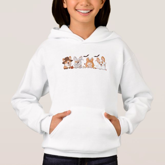 Veste à capuche festive pour enfants, Corgi Squad  (Devant)