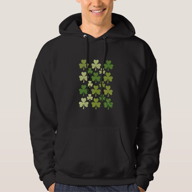 Veste À Capuche Fête de la Saint-Patrick Cœur Trèfle Chanceux Trèf (Devant)