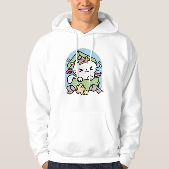 Veste À Capuche Fête de Noël avec Purr-ty Time Cat (Devant)
