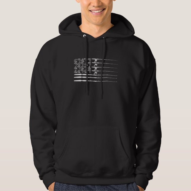 Veste À Capuche Fête des pères de pêche - Drapeau américain patrio (Devant)