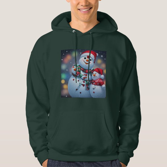 Veste À Capuche Fête du joyeux bonhomme de neige (Devant)