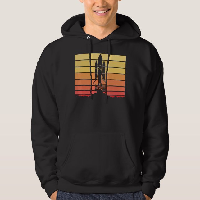 Veste À Capuche Feu de lancement de fusée de l'astronomie Retro Sp (Devant)