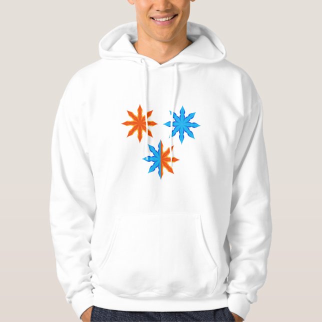 Veste À Capuche Feu et Glace Étoiles à Huit Pointes (Devant)