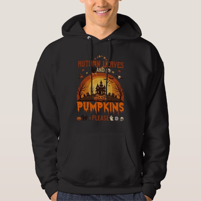 Veste À Capuche Feuilles d'Automne Citrouilles S'il Vous Plaît Hal (Devant)