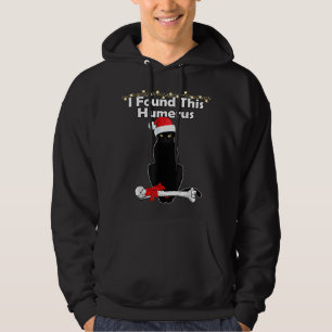 Veste À Capuche Feux de Noël de Chat Noir Drôle Chats de Noël