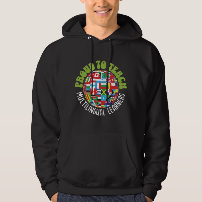 VESTE À CAPUCHE FIER D'ENSEIGNER LES APPRENANTS MULTILINGUES ESL E (Devant)