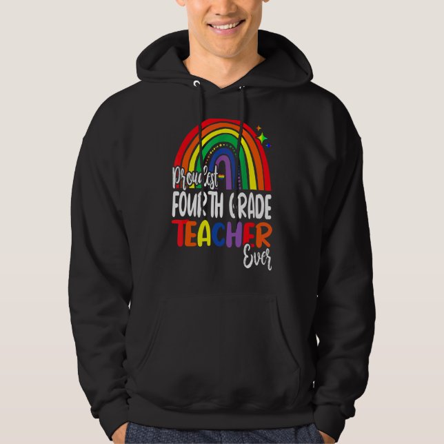 Veste À Capuche Fier Enseignant De Quatrième Année Je Promets À La (Devant)