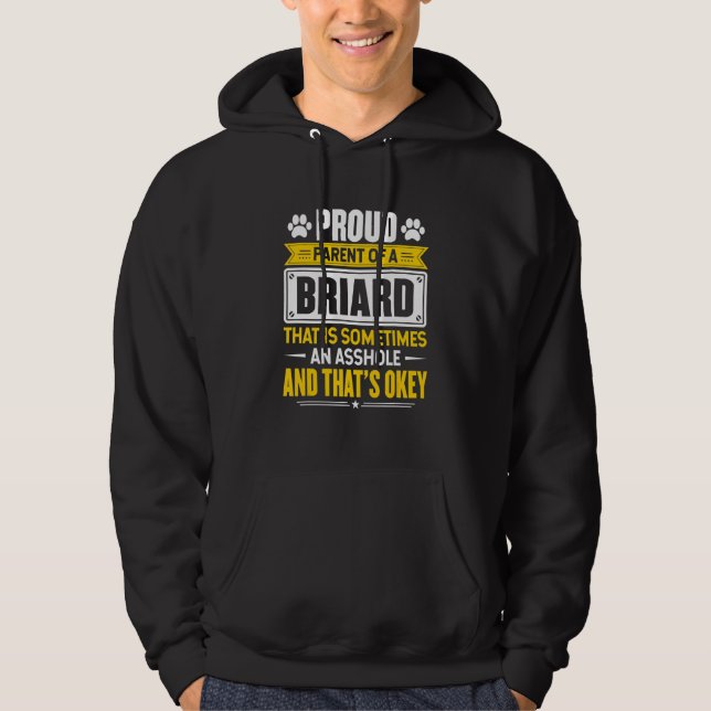 Veste À Capuche Fier Parent D'Un Propriétaire De Chien De Briard M (Devant)
