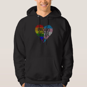 Veste À Capuche Fier Soeur Lgbt Avec Arc En Ciel Et Transgenre Fla