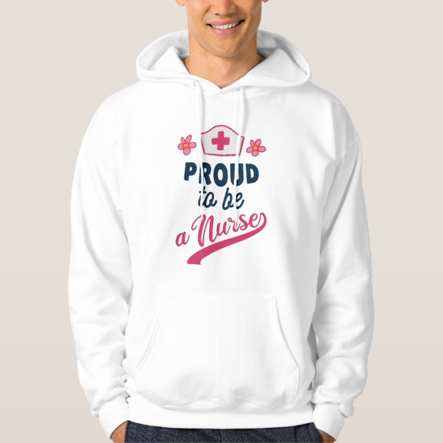Veste À Capuche Fière d'être infirmière (Devant)