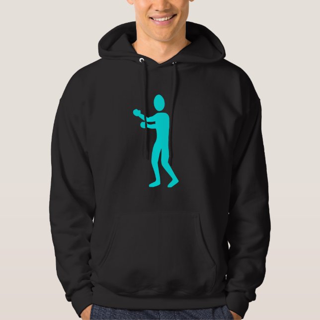 Veste À Capuche Figure de boîte - Cyan (Devant)