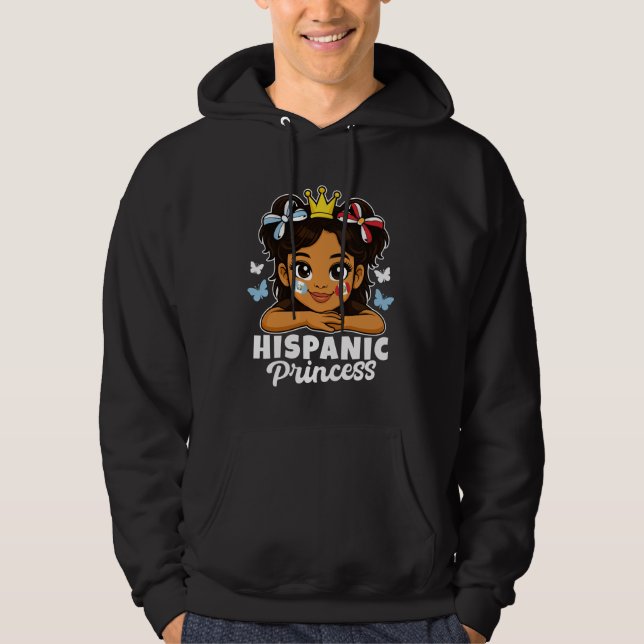 Veste À Capuche Fille de princesse hispanique Drapeau du Guatemala (Devant)